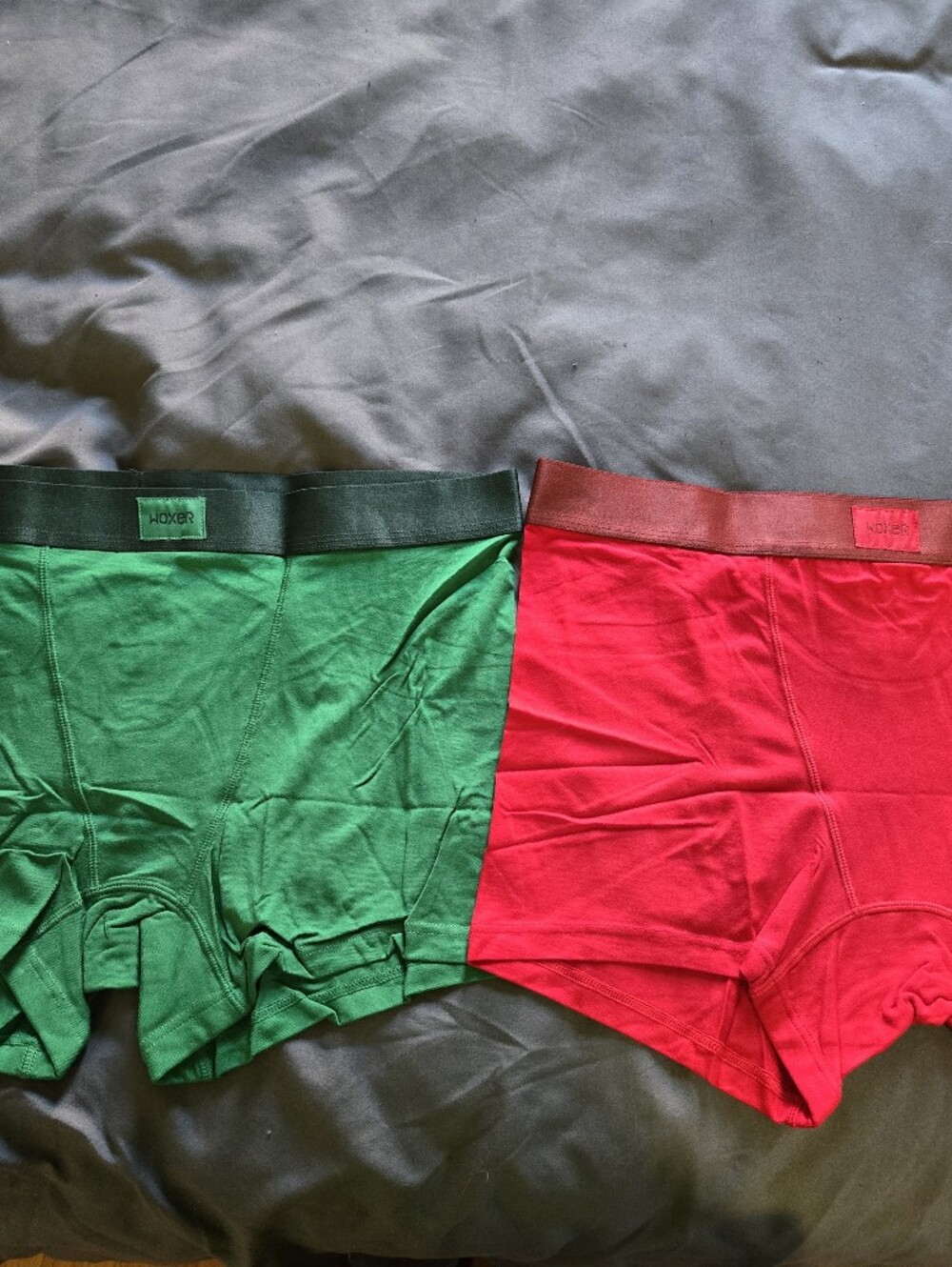 Woxer Star Boyshort, Bright Red and Emerald Green Set, New, XL